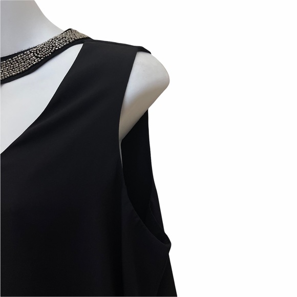 Torrid Black Embellished Choker Neck Tank Sz 00 - Picture 6 of 13